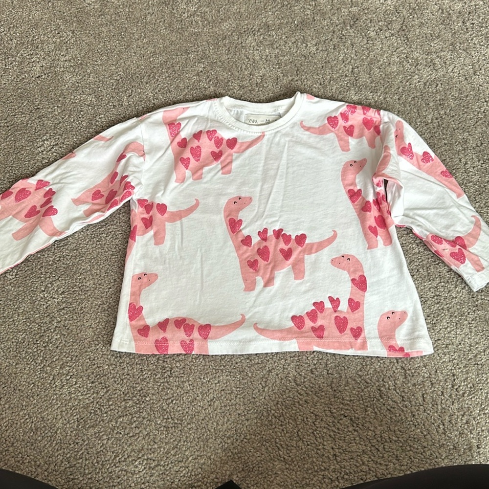 Zara Girls Pink Dino Shirt
